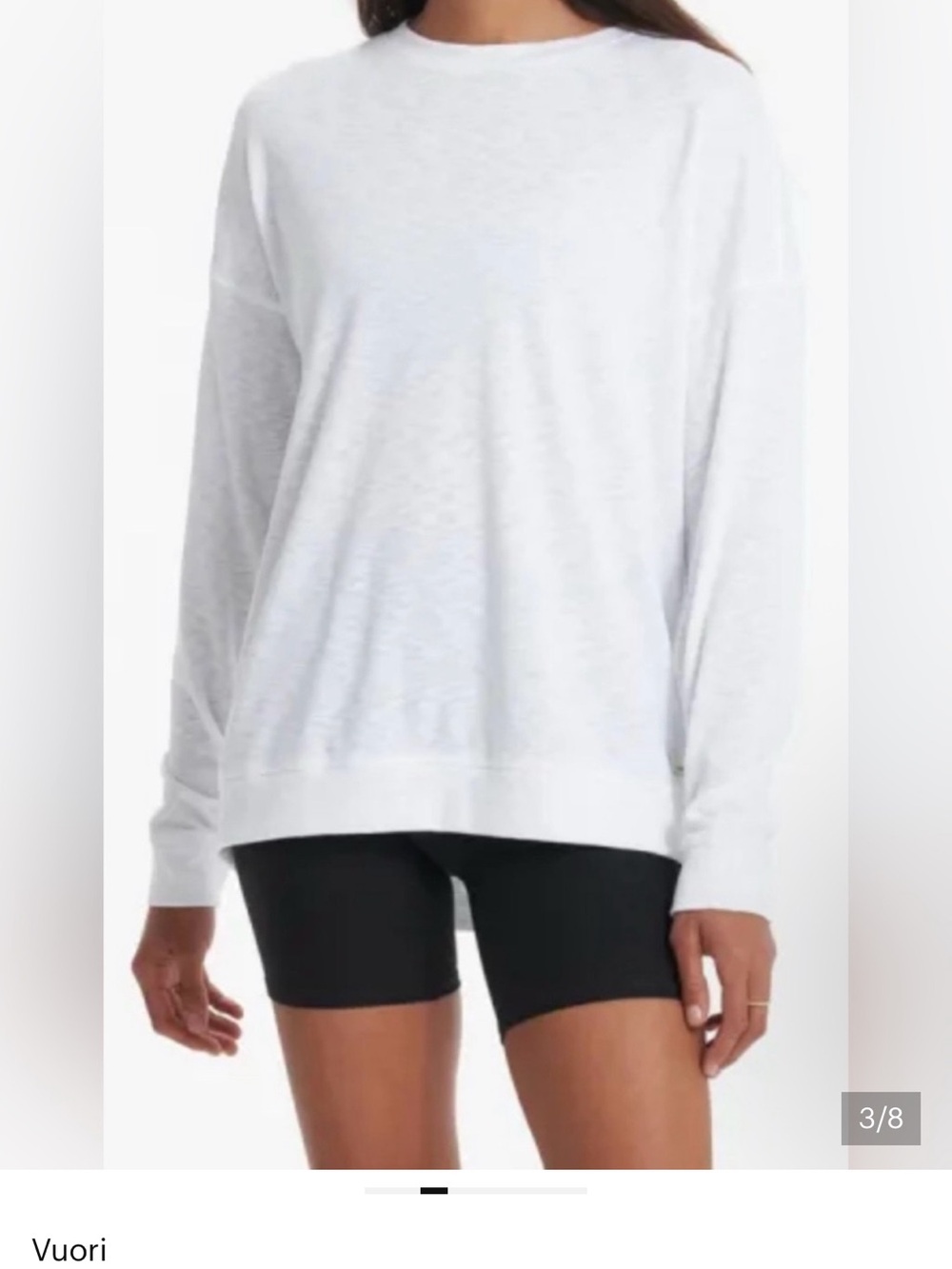 Vuori White Lightweight Crewneck Sweatshirt